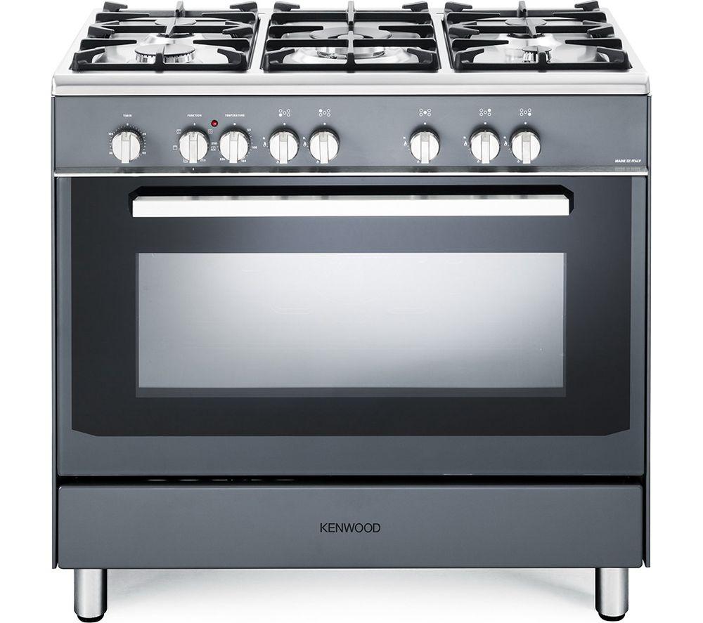 KENWOOD CK306SL 90 cm Dual Fuel Range Cooker - Slate Grey & Chrome