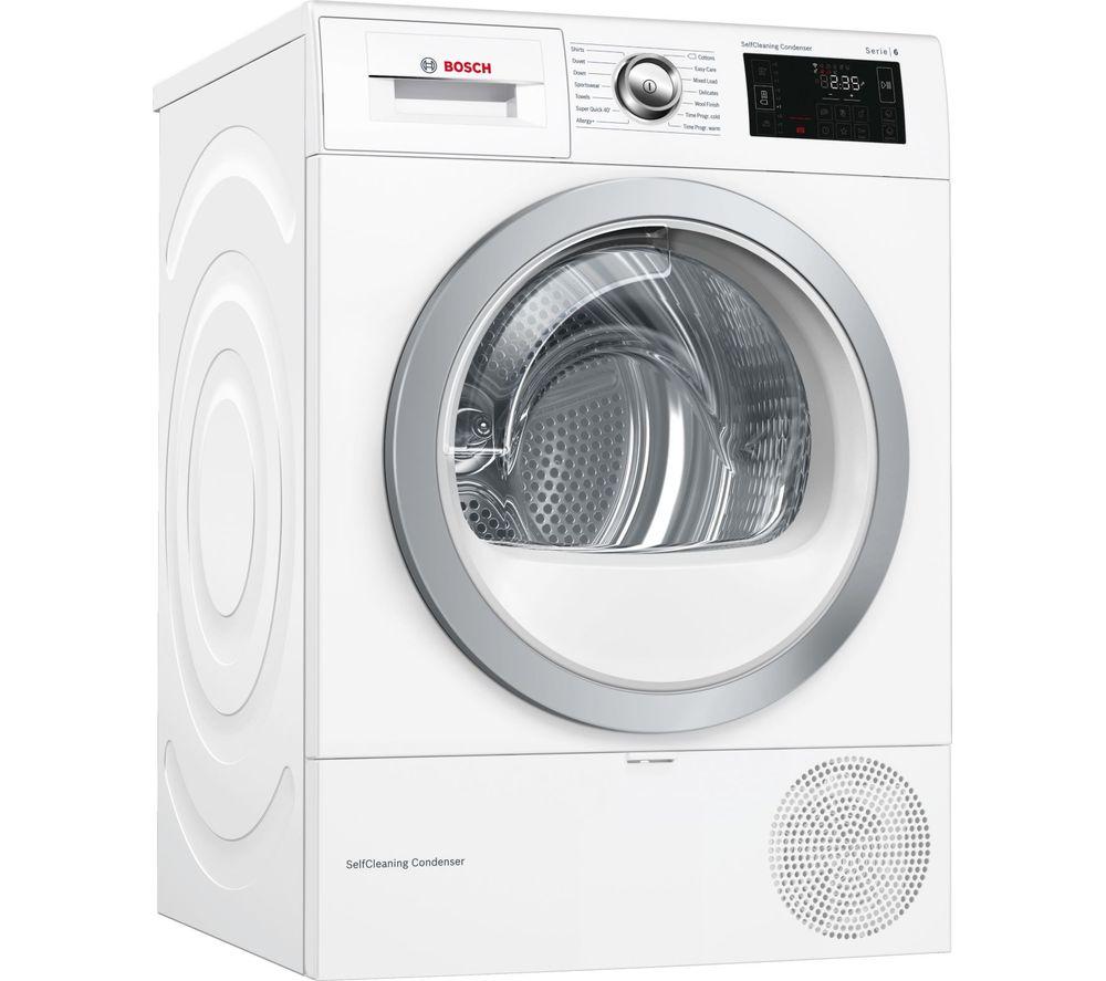 BOSCH Serie 6 WTWH7660GB WiFi-enabled 9 kg Heat Pump Tumble Dryer - White