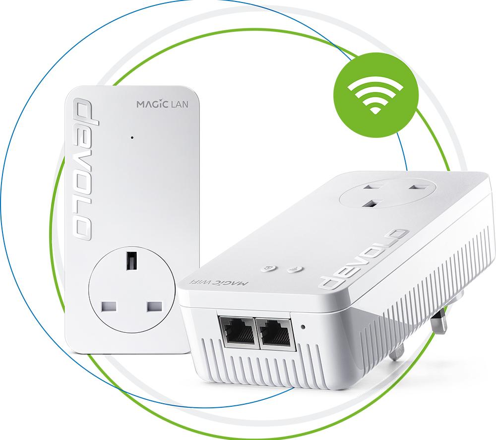 DEVOLO Magic 1 8361 WiFi Powerline Adapter Kit - Twin Pack  White