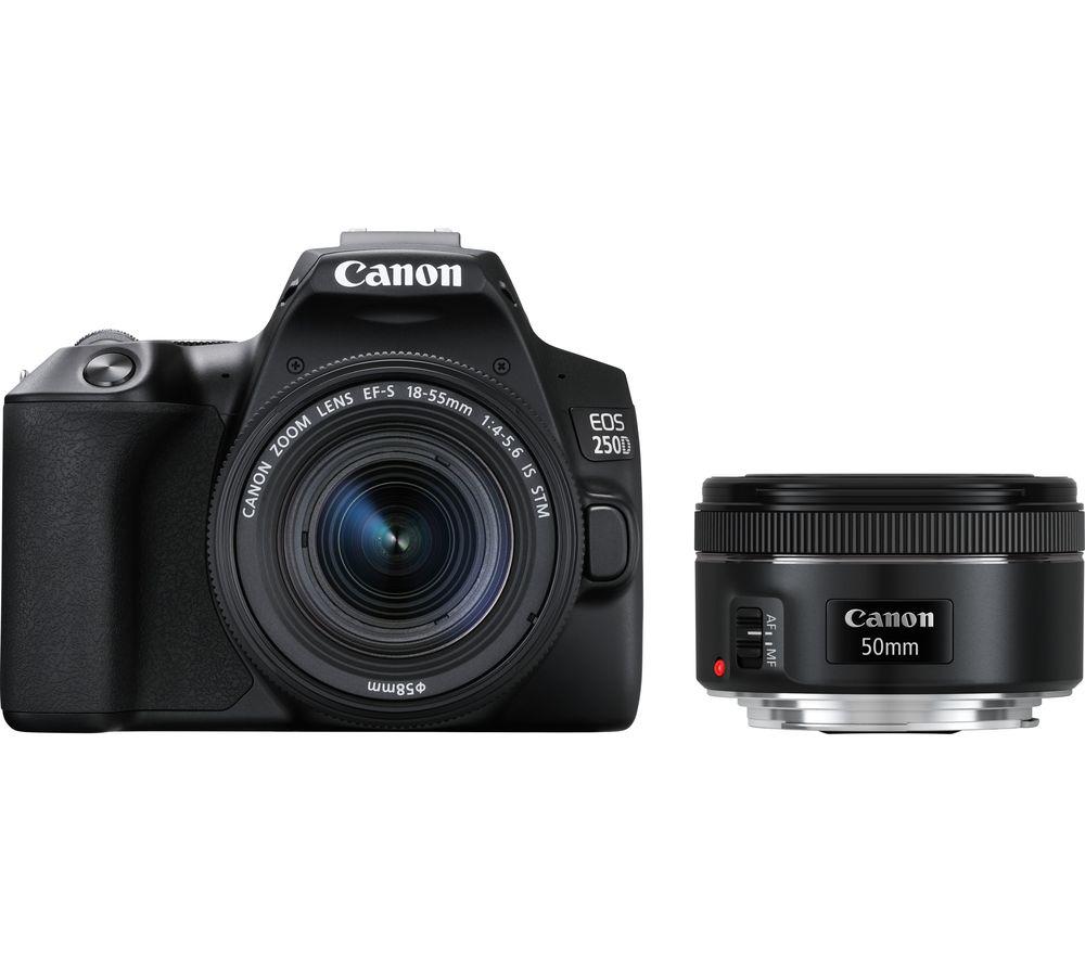 CANON EOS 250D DSLR Camera with EF-S 18-55 mm f/3.5-5.6 III & EF 50 mm f/1.8 STM Lens