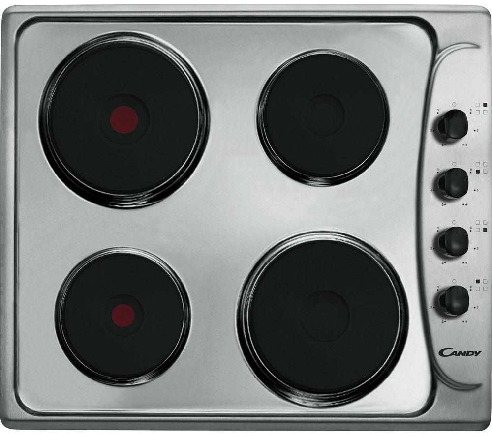 CANDY CLE64X Electric Solid Plate Hob - Stainless Steel