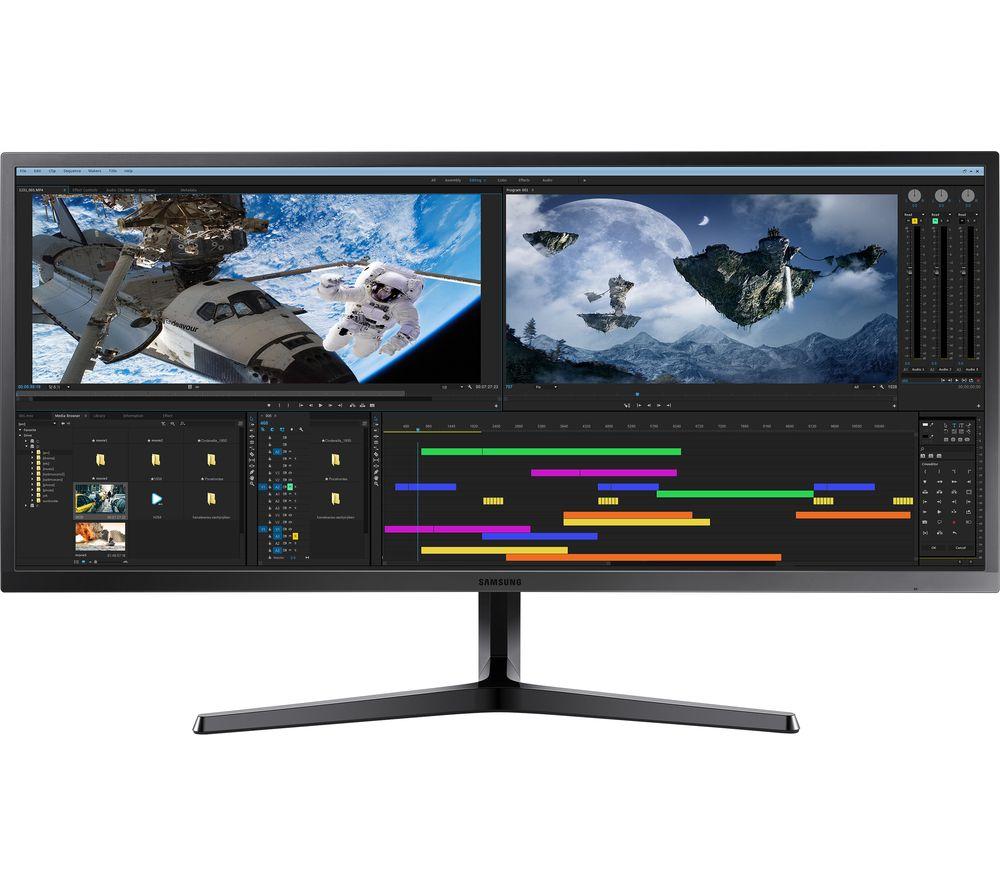 SAMSUNG LS34J550 Quad HD 34inch LED Monitor - Dark Grey  Black Silver/Grey
