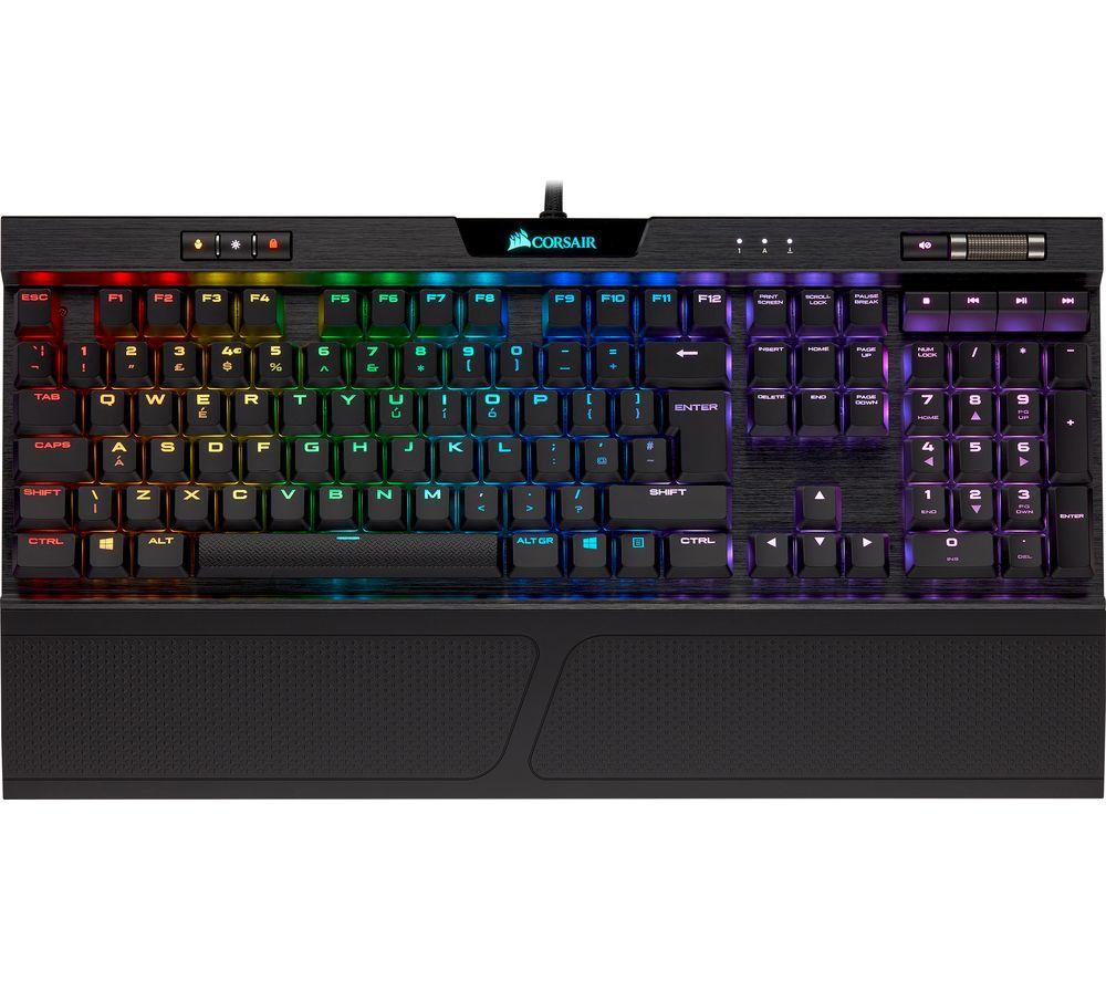 CORSAIR RAPIDFIRE K70 Low Profile RGB MK.2 Mechanical Gaming Keyboard  Black