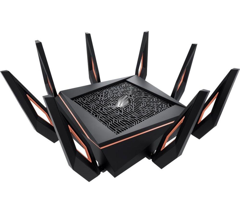 ASUS ROG Rapture GT-AX11000 WiFi Cable & Fibre Router - AX 11000  Tri-band  Black