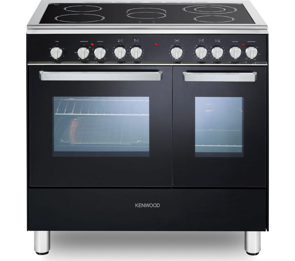 KENWOOD CK418 90 cm Electric Ceramic Range Cooker - Black & Chrome