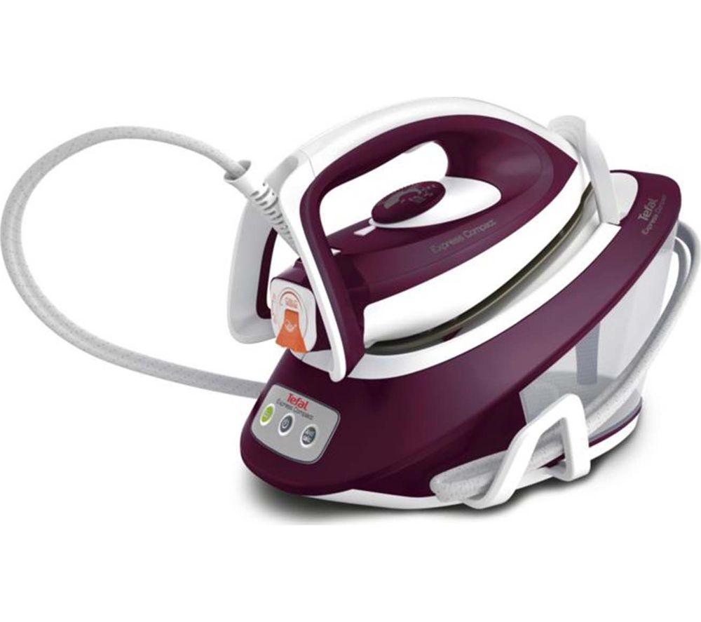TEFAL Express Compact Anti-Scale SV7120 Steam Generator Iron - Purple & White