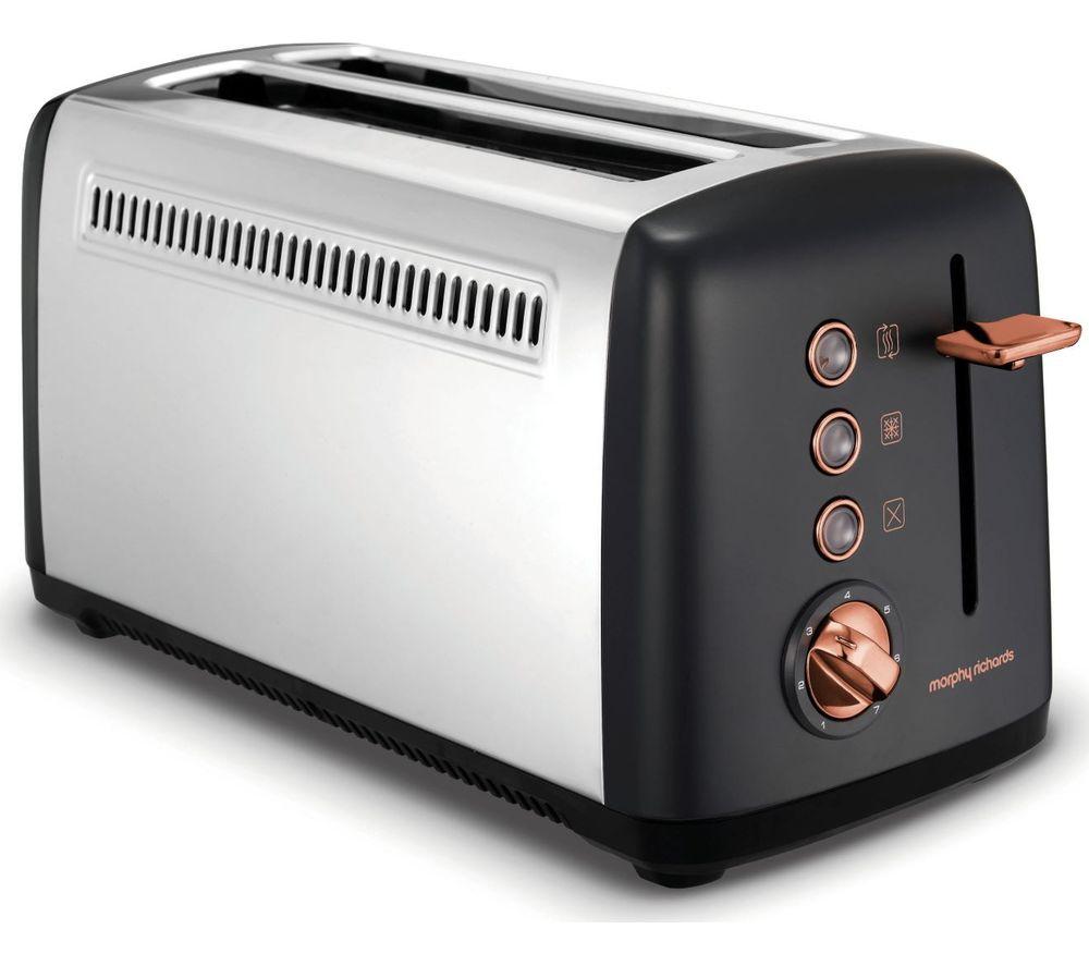 MORPHY RICHARDS Rose Gold Collection 245036 4-Slice Toaster - Black & Rose Gold
