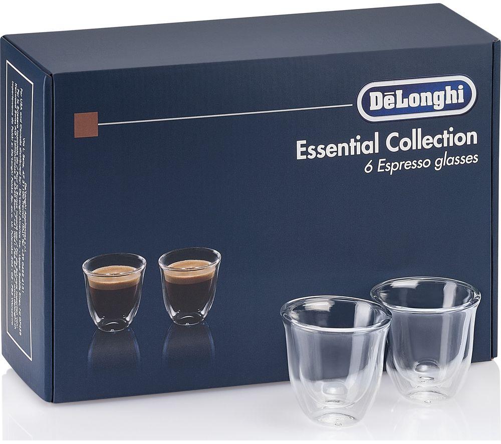 DELONGHI Essentials Collection DLKC300 Espresso Glasses - Pack of 6