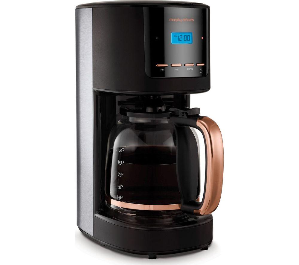 MORPHY RICHARDS Rose Gold Collection 162030 Filter Coffee Machine - Black & Rose Gold