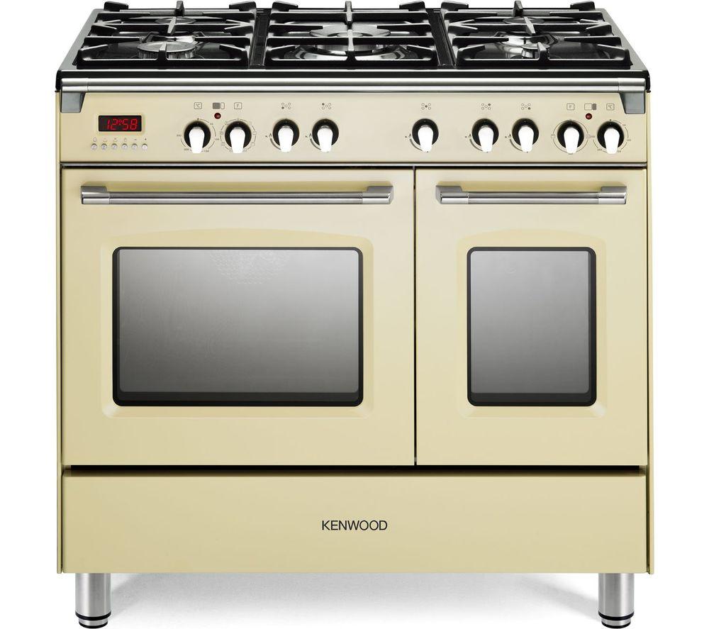 KENWOOD CK435CR 90 cm Dual Fuel Range Cooker - Cream & Stainless Steel  Stainless Steel