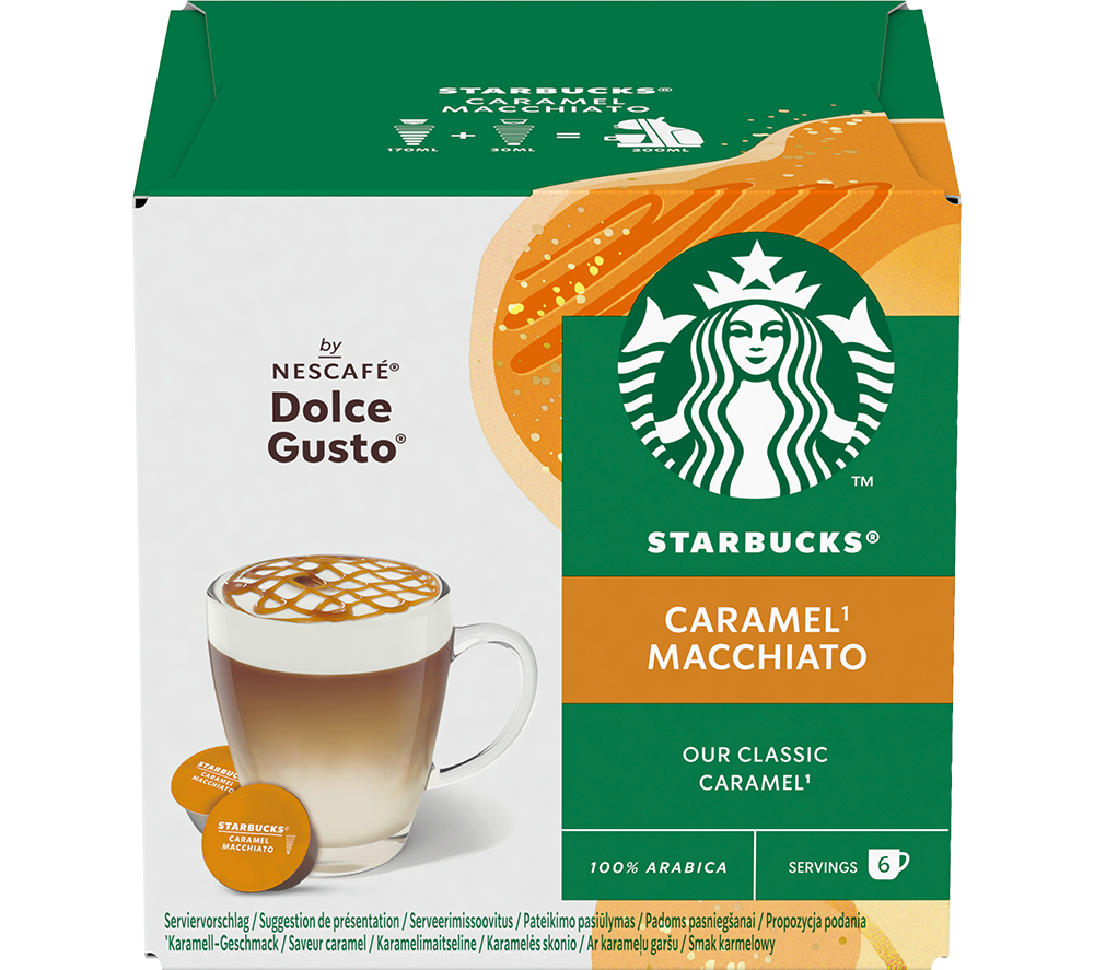 STARBUCKS Dolce Gusto Caramel Macchiato Coffee Pods - Pack of 12
