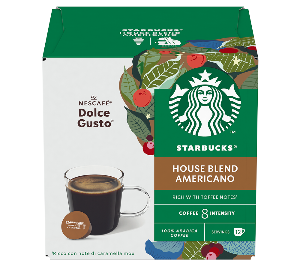 STARBUCKS Dolce Gusto House Blend Americano Coffee Pods - Pack of 12