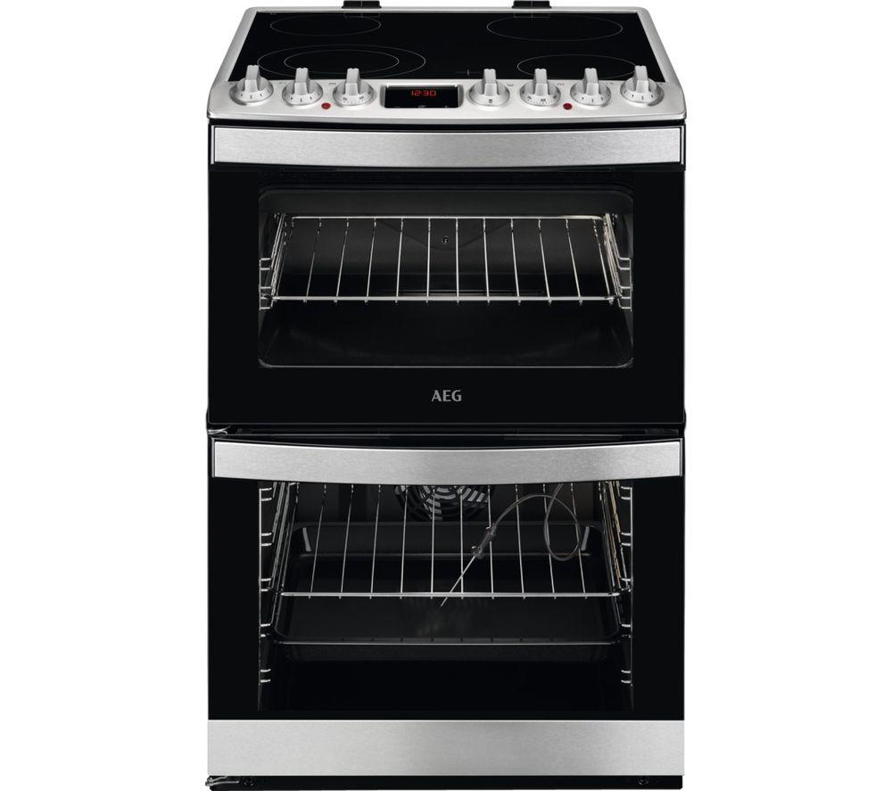 AEG CCB6760ACM 60 cm Electric Ceramic Cooker - Stainless Steel & Black