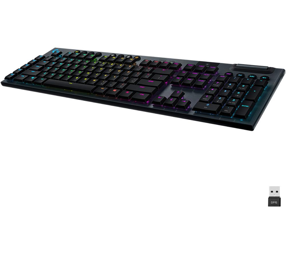 LOGITECH G915 LIGHTSPEED RGB Wireless Mechanical Gaming Keyboard  Black
