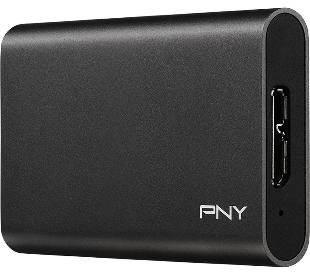 PNY Elite External SSD - 960 GB  Black  Black