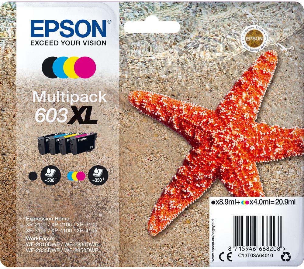 EPSON 603 XL Starfish Cyan  Magenta  Yellow & Black Ink Cartridges - Multipack