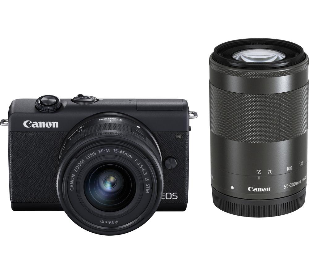 CANON EOS M200 Mirrorless Camera with EF-M 15-45 mm f/3.5-6.3 IS STM & 55-200 mm f/4.5-6.3 IS STM Lens
