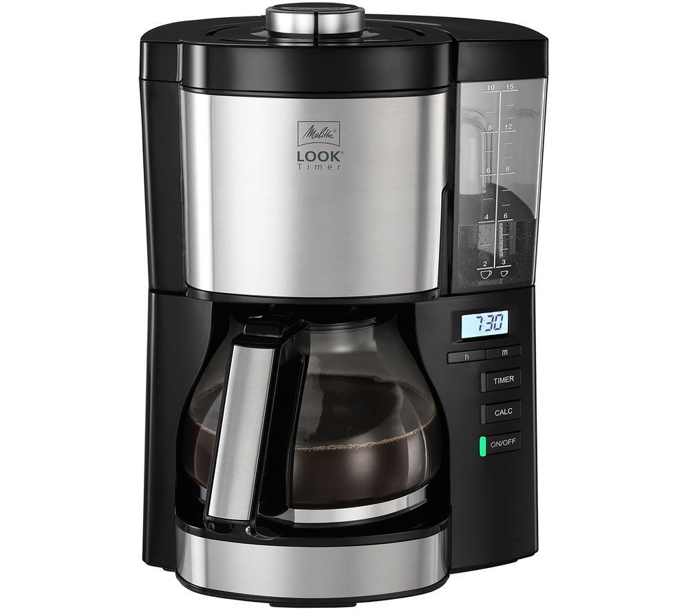MELITTA Look V Timer Filter Coffee Machine - Black & Stainless Steel  Stainless Steel