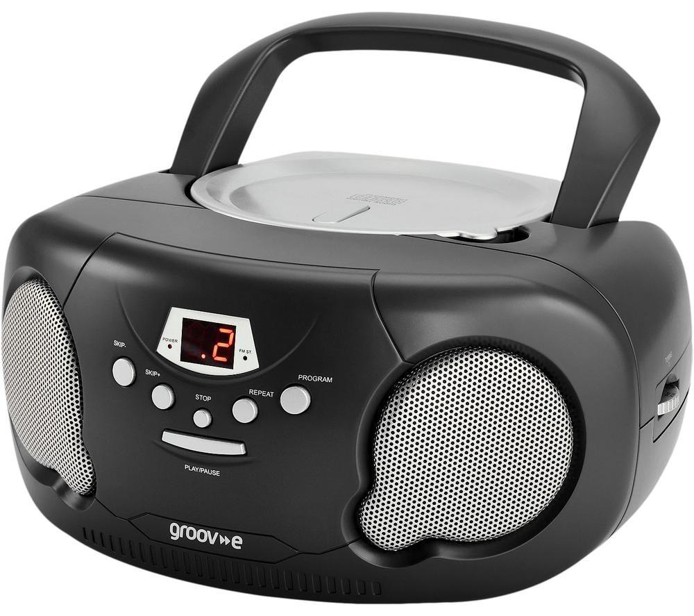 GROOV-E Original Boombox GV-PS733 Portable FM/AM Boombox - Black