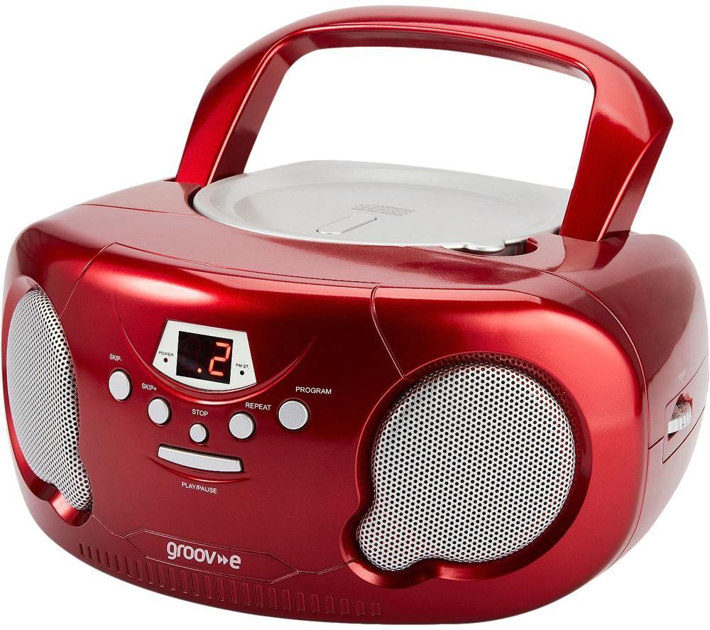 GROOV-E Original Boombox GV-PS733 Portable FM/AM Boombox - Red