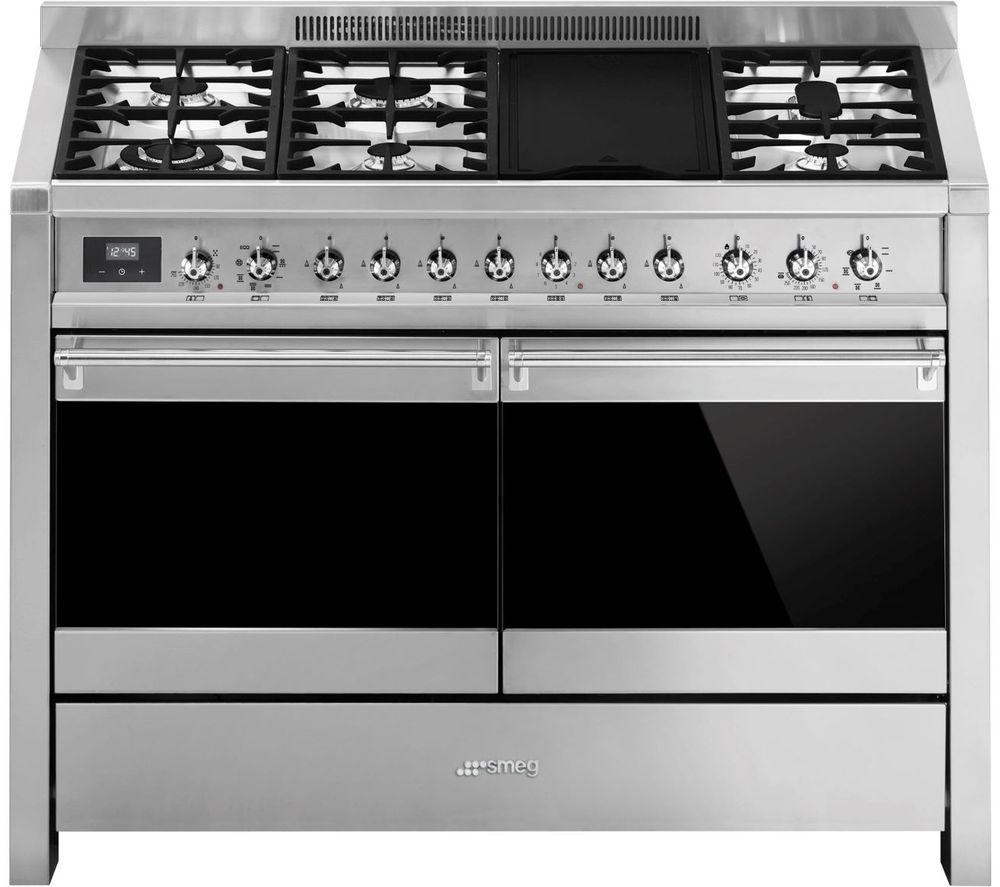 SMEG Opera A4-81 120 cm Dual Fuel Range Cooker - Stainless Steel