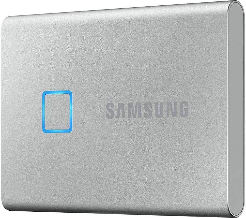 SAMSUNG T7 Touch External SSD - 1 TB  Silver  Silver/Grey
