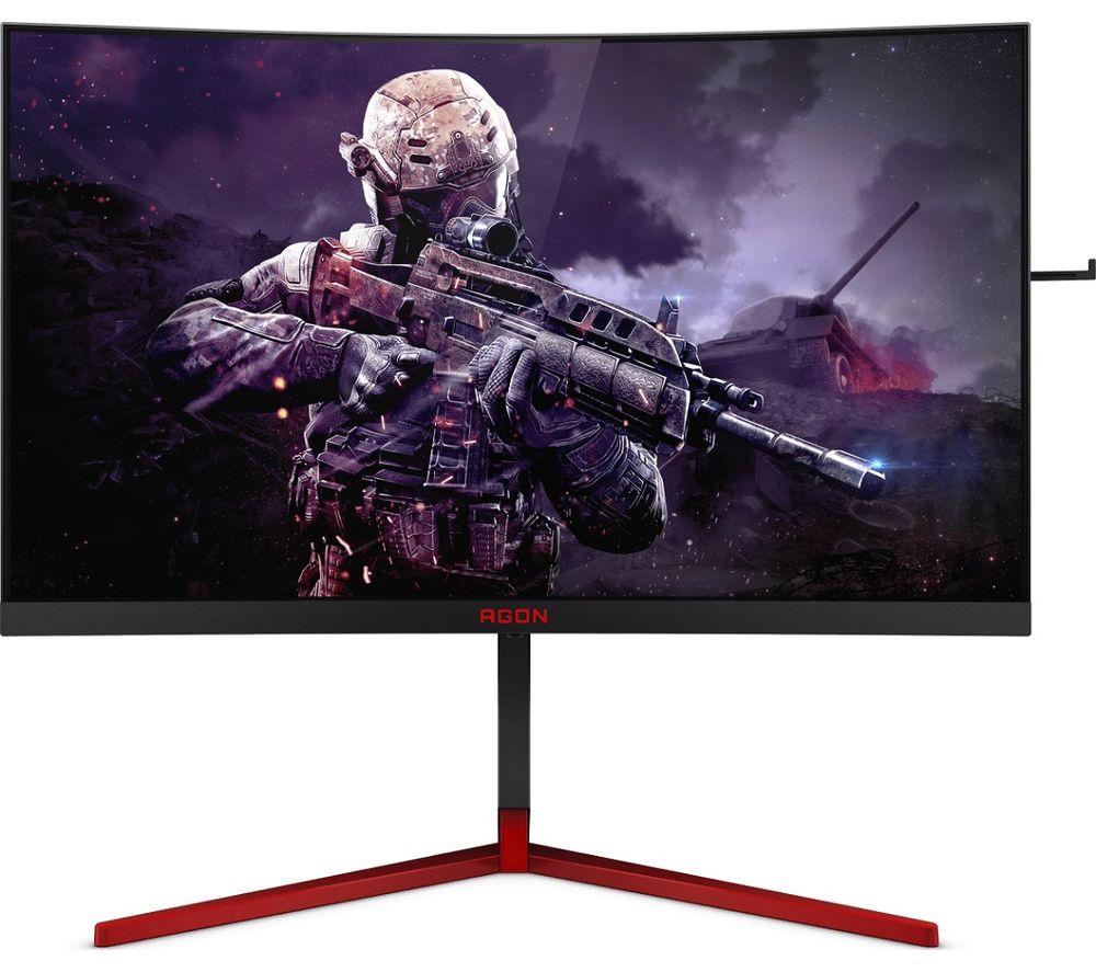 AOC AG273QCG Quad HD 27inch Curved LCD Gaming Monitor - Black & Red  Silver/Grey Black Red