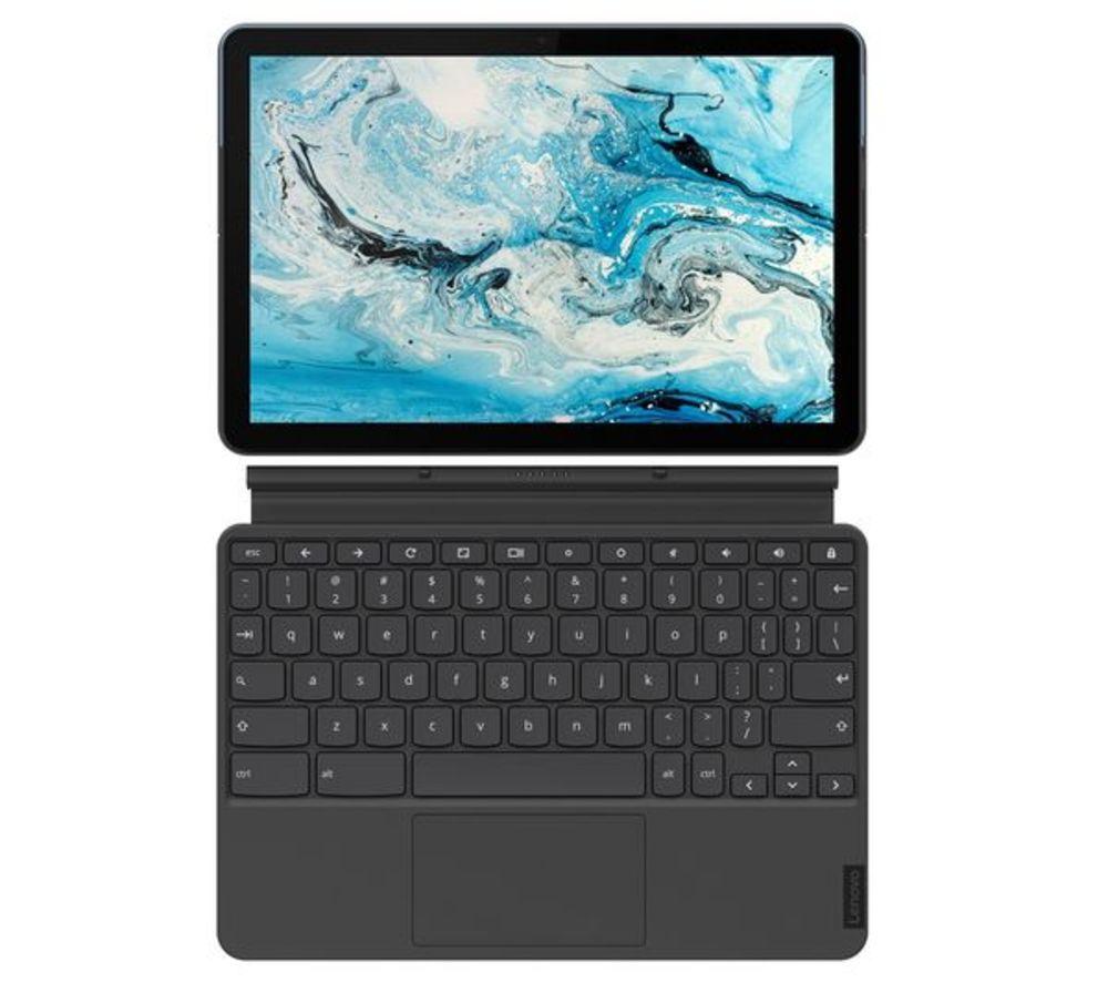 LENOVO IdeaPad Duet 10.1inch 2 in 1 Chromebook - MediaTek P60T  64 GB eMCP  Blue & Grey  Silver/Grey Blue