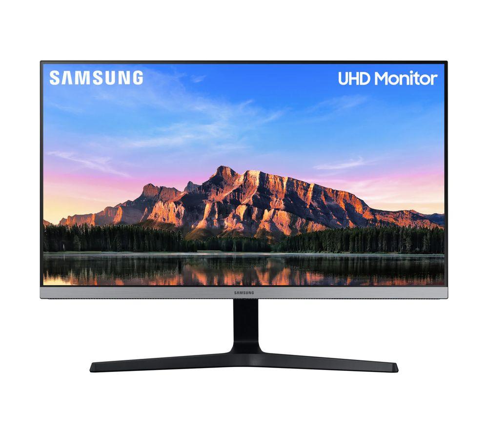 SAMSUNG LU28R550UQUXEN 4K Ultra HD 28 LED Monitor - Dark Grey  Silver/Grey