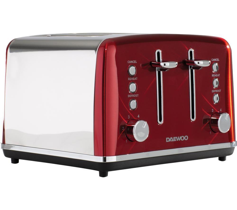 DAEWOO Kensington SDA1587 4-Slice Toaster - Red