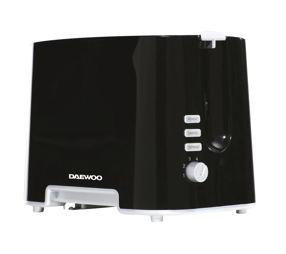 DAEWOO SDA1687 2-Slice Toaster Black & Chrome