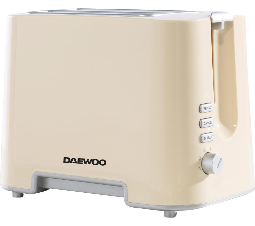 DAEWOO SDA1688 2-Slice Toaster Cream & Chrome