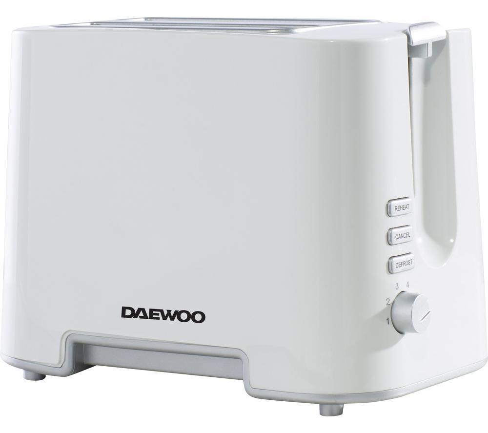 DAEWOO SDA1651 2-Slice Toaster White & Chrome