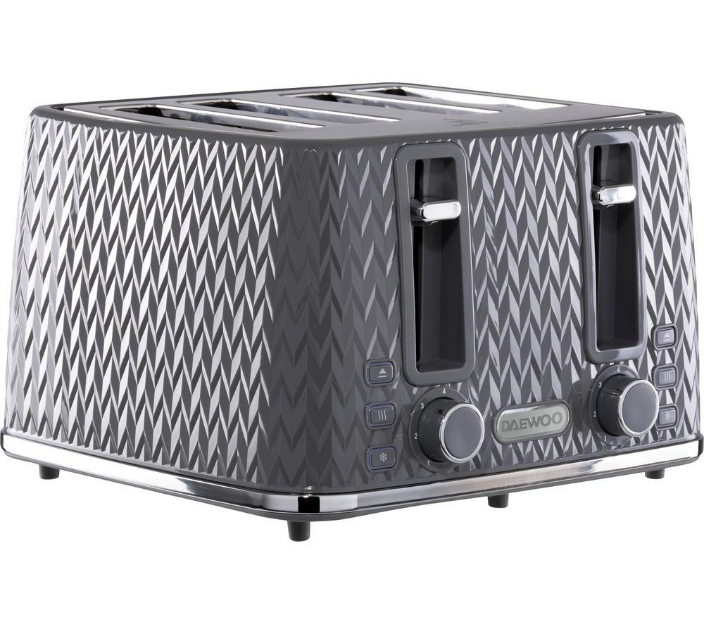DAEWOO Argyle Collection SDA1865 4-Slice Toaster - Grey