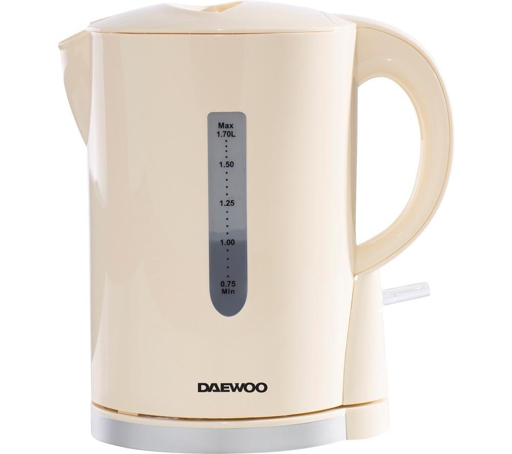 DAEWOO SDA1683 Jug Kettle - Cream & Chrome