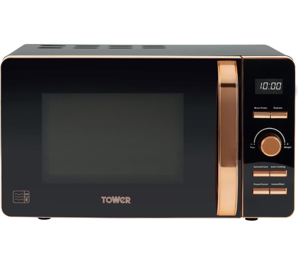 TOWER T24021 Solo Microwave - Black & Rose Gold