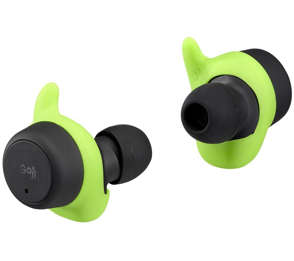 GOJI GSBTW21 Wireless Bluetooth Sports Earphones - Black & Green