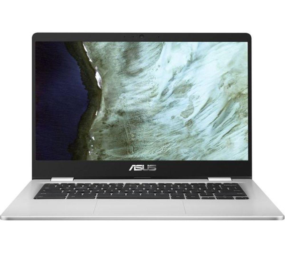 ASUS C423 14inch Chromebook - IntelCeleron  64 GB eMMC  Black & Silver  Black Silver/Grey