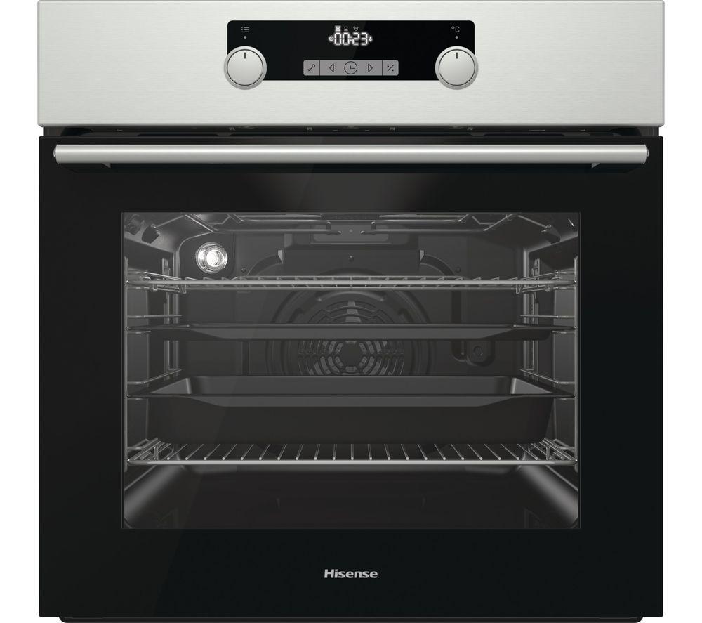 HISENSE BSA5221AXUK Electric Oven with Even Bake & Steam Add - Black & Stainless Steel  Stainless Steel