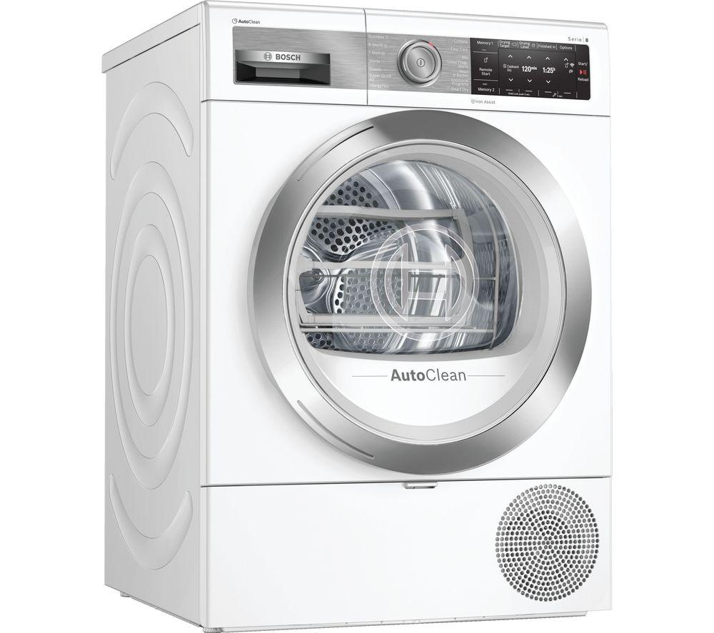 BOSCH Serie 8 WTX88EH9GB Smart 9 kg Heat Pump Tumble Dryer - White