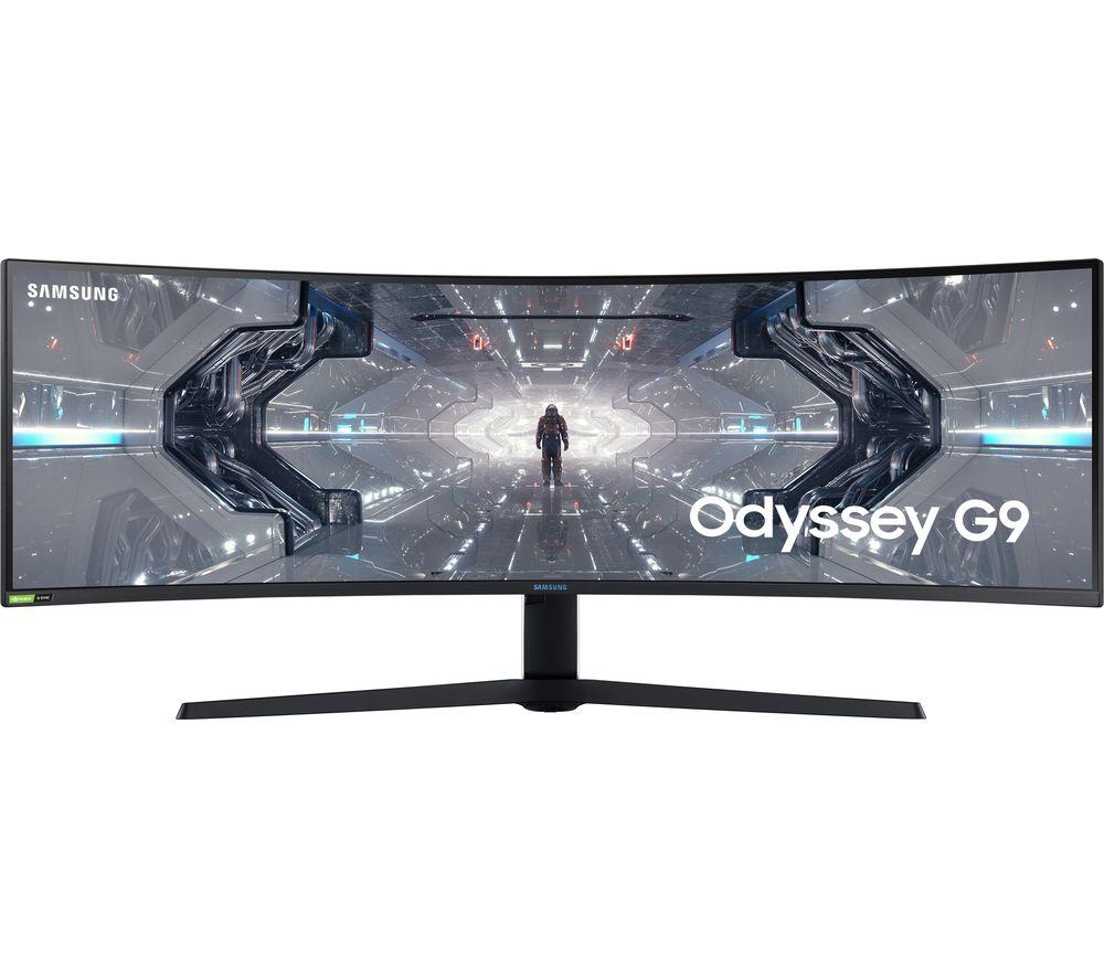 SAMSUNG Odyssey G95 LC49G95TSSUXEN Quad HD 49inch Curved QLED Gaming Monitor - Black & White  White Black