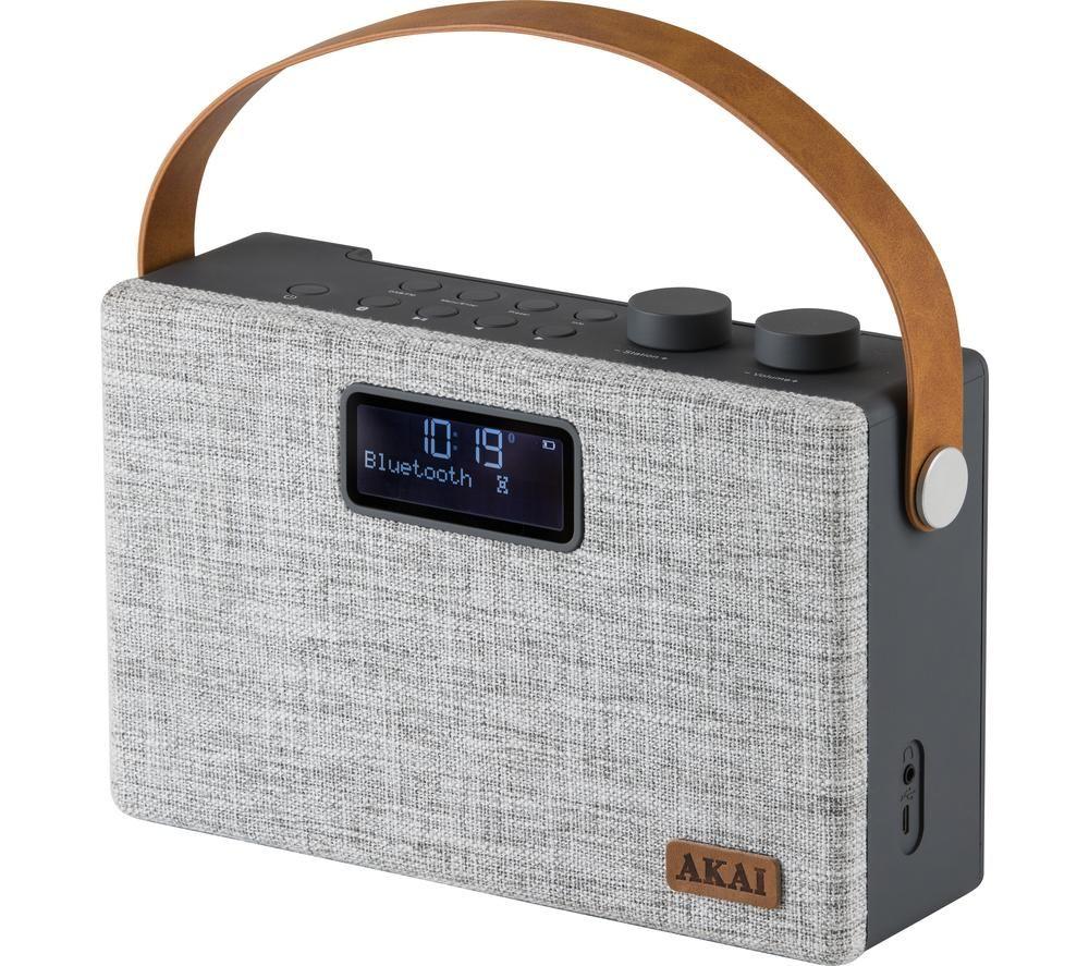 AKAI A61029 Portable DAB Bluetooth Radio - Grey