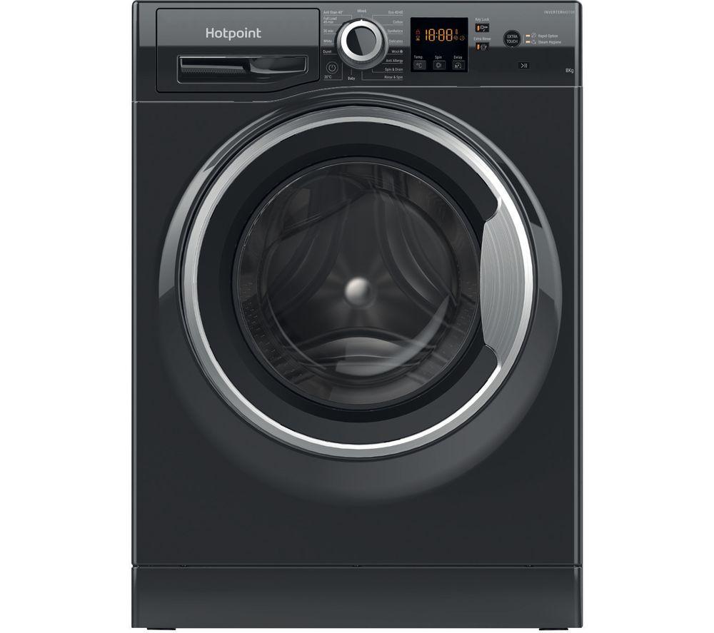 HOTPOINT Coreu0026tradeNSWR 843C BS UK N 8 kg 1400 Spin Washing Machine Black