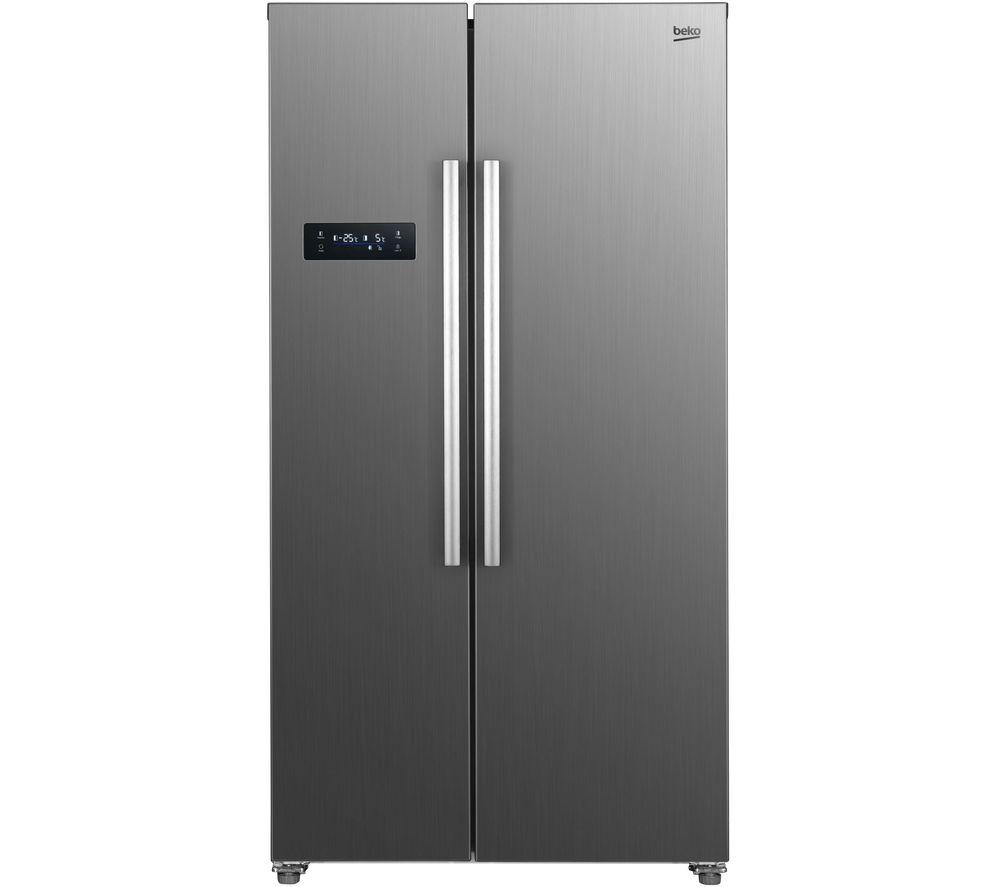 BEKO ASL1331PX American-Style Fridge Freezer - Brushed Steel
