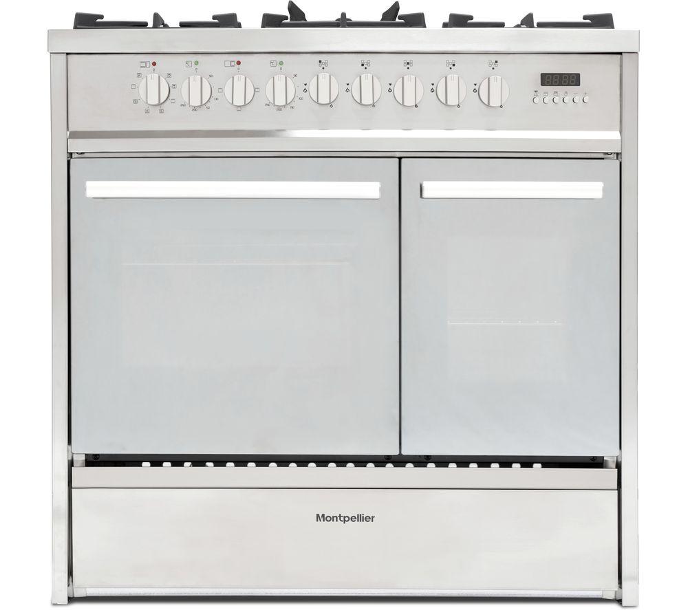 MONTPELLIER MRT91DFMX 90 cm Dual Fuel Range Cooker - Stainless Steel