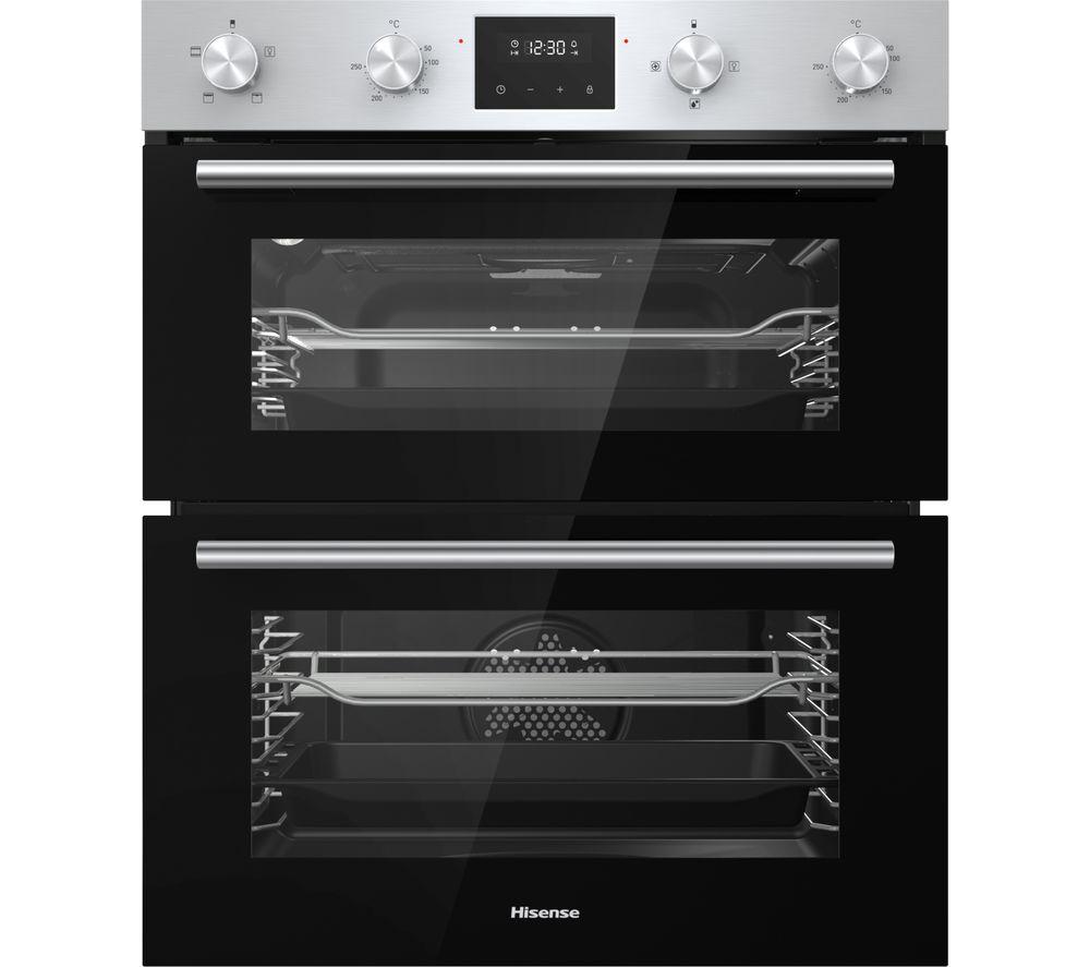 HISENSE BID75211XUK Electric Built-under Double Oven - Stainless Steel & Black