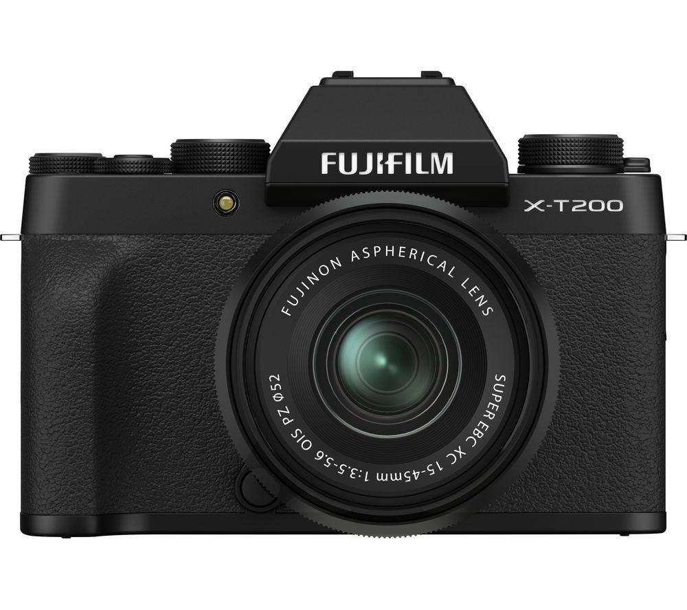 FUJIFILM X-T200 Mirrorless Camera with FUJINON XC 15-45 mm f/3.5-5.6 OIS PZ Lens - Black