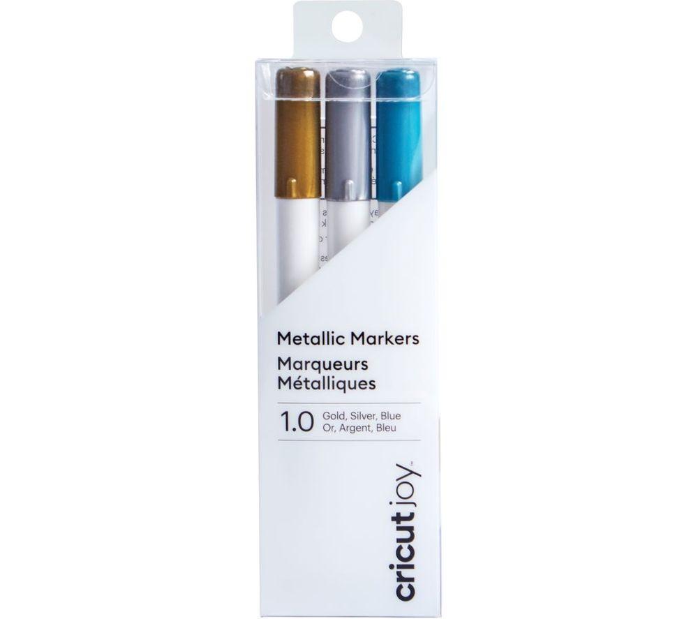 CRICUT Joy Metallic Marker Pens - Gold  Silver & Blue  Pack of 3