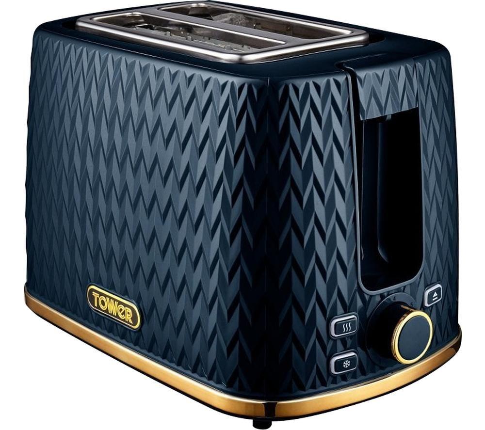 TOWER Empire Collection T20054MNB 2-Slice Toaster Midnight Blue