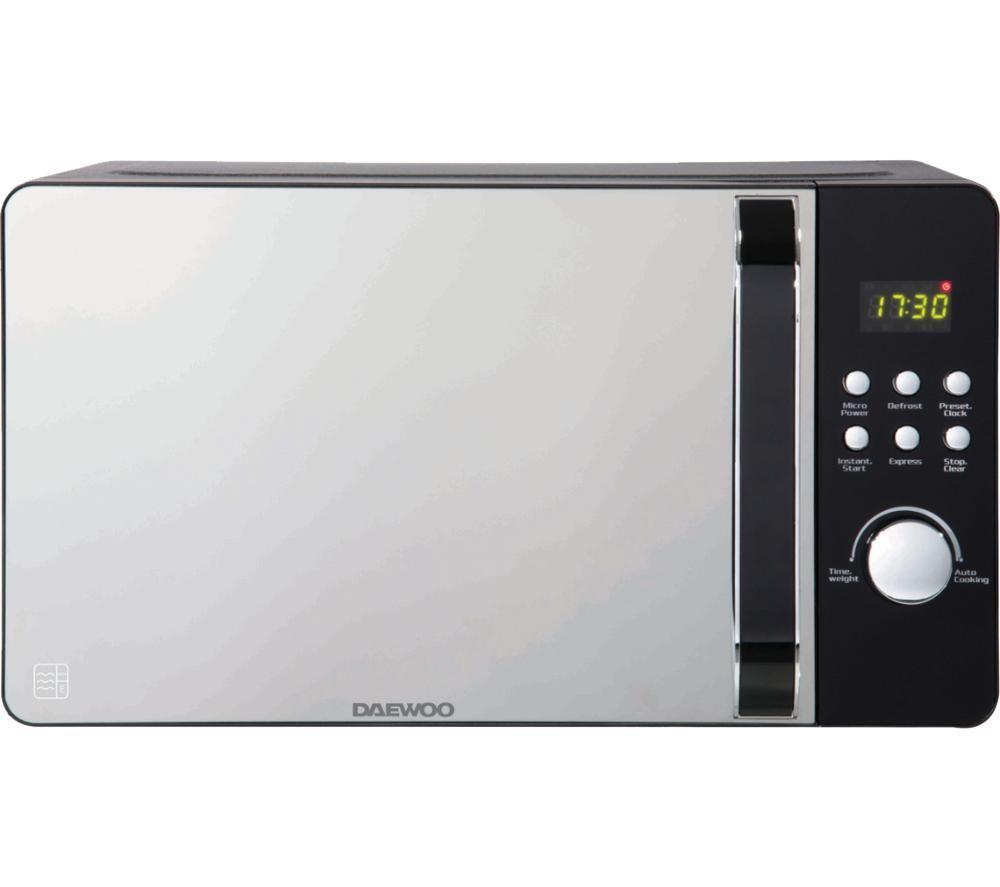 DAEWOO Glace Noir SDA2033 Solo Microwave - Black & Silver